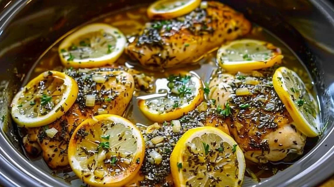 Slow Cooker Lemon Garlic Butter Chicken