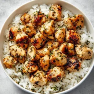 15-Minute Garlic Butter Chicken Bites served on a plate