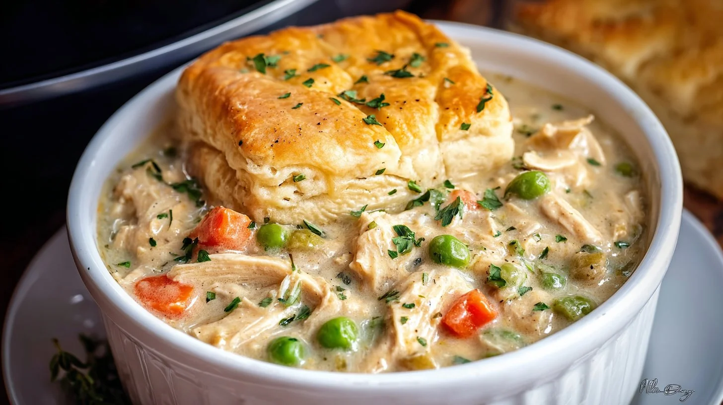 Slow Cooker Dump and Go Chicken Pot Pie Soup