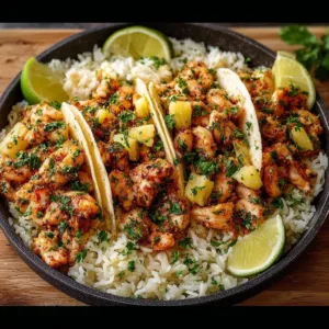 Delicious Chicken Scampi dish served for a summer dinner
