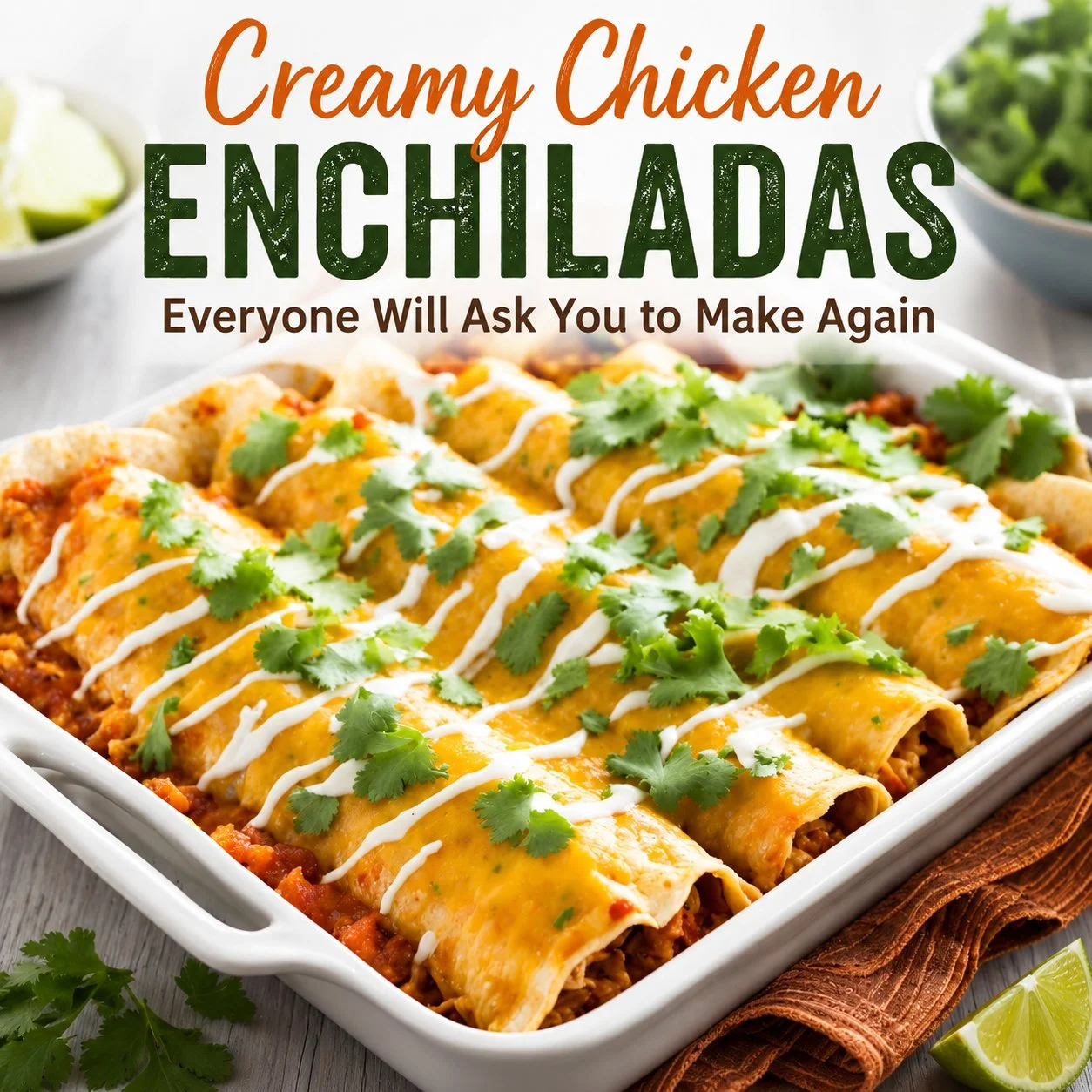 Creamy Chicken Enchiladas Everyone Will Ask You to Make Again