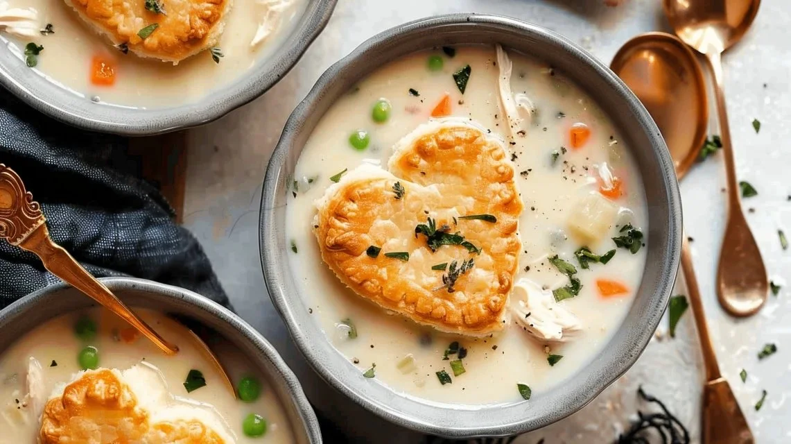 Creamy Chicken Pot Pie Soup – Slow Cooker