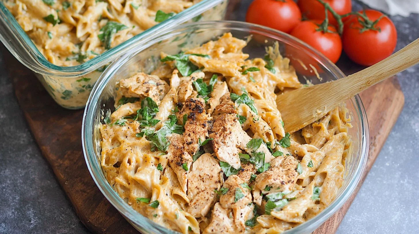 Creamy Garlic Chicken Pasta Meal Prep – Easy High Protein Dinner Idea