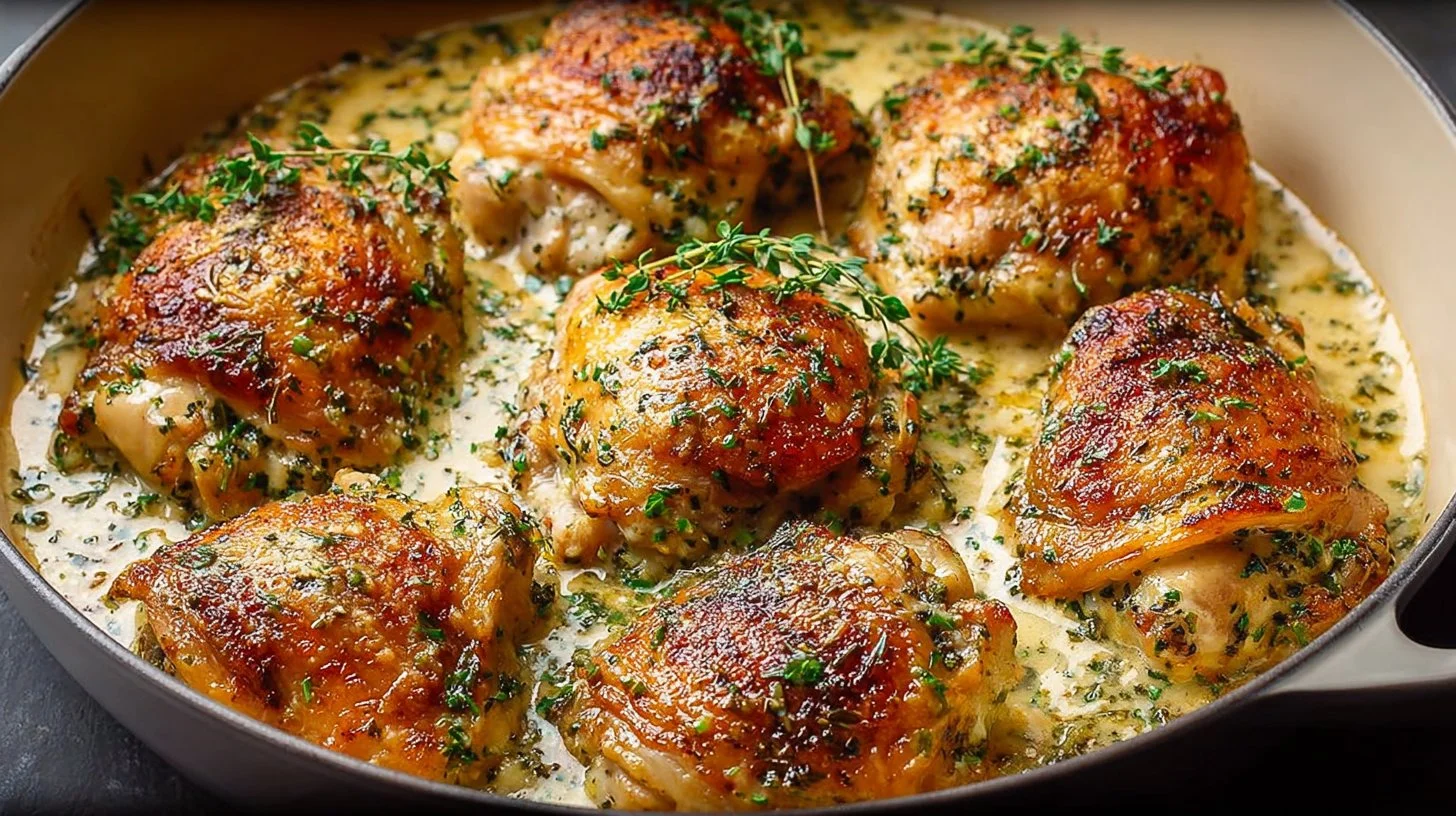 Creamy Garlic Parmesan Skinless Chicken Thighs One Pan Comfort Dinner