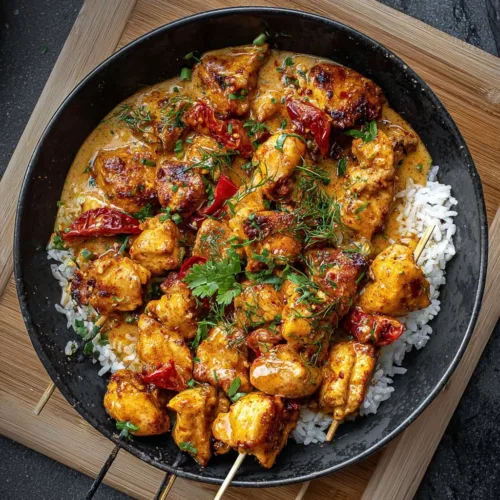 Creamy Paprika Chicken served with rice, ideal for a quick summer dinner