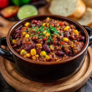Delicious Crockpot Cowboy Casserole dish with ground beef, beans, and cheese