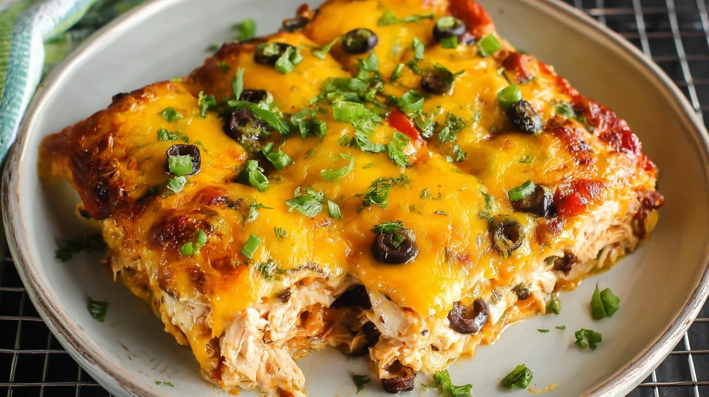 Easy Cheesy Chicken Enchilada Casserole