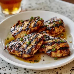 Marinated grilled chicken on the barbecue grill ready to serve.