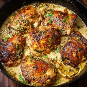 Easy lemon garlic boneless skinless chicken thighs cooked to perfection