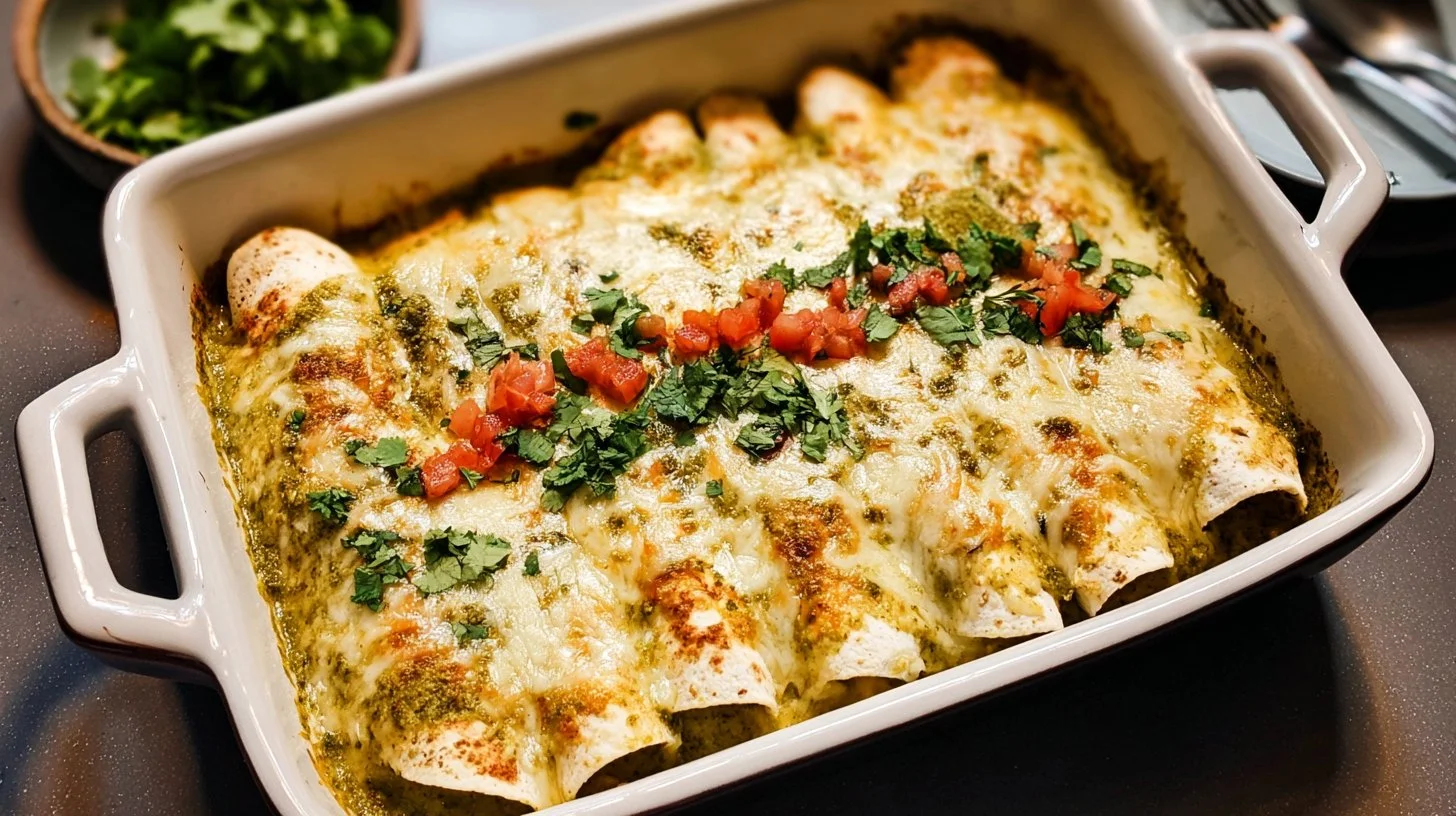 Easy Salsa Verde Chicken Enchiladas