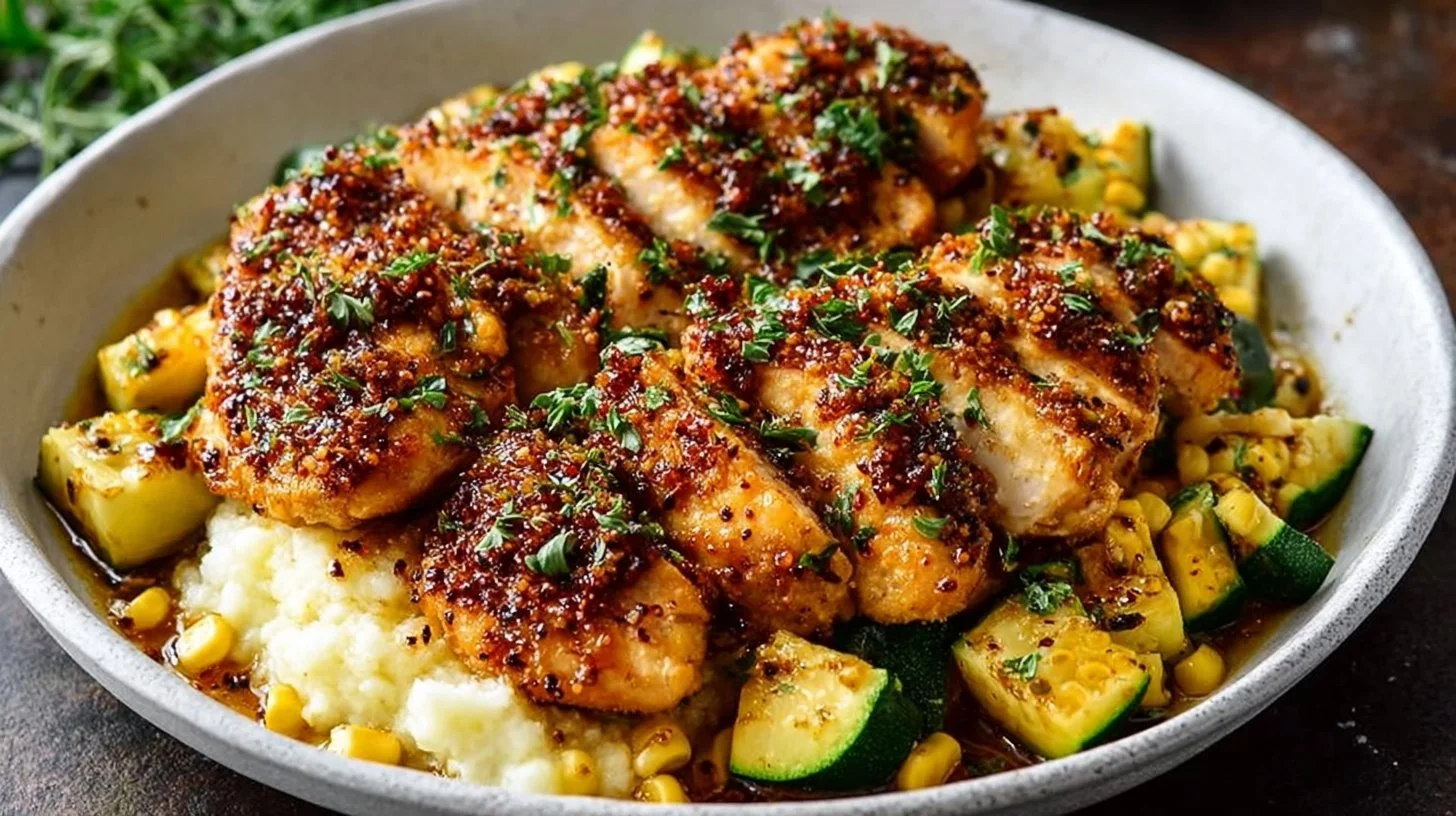 Garlic Butter Chicken with Zucchini and Corn