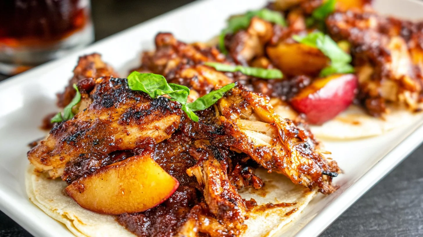 Garlic Butter Honey BBQ Chicken Tacos with Smoky Flavor