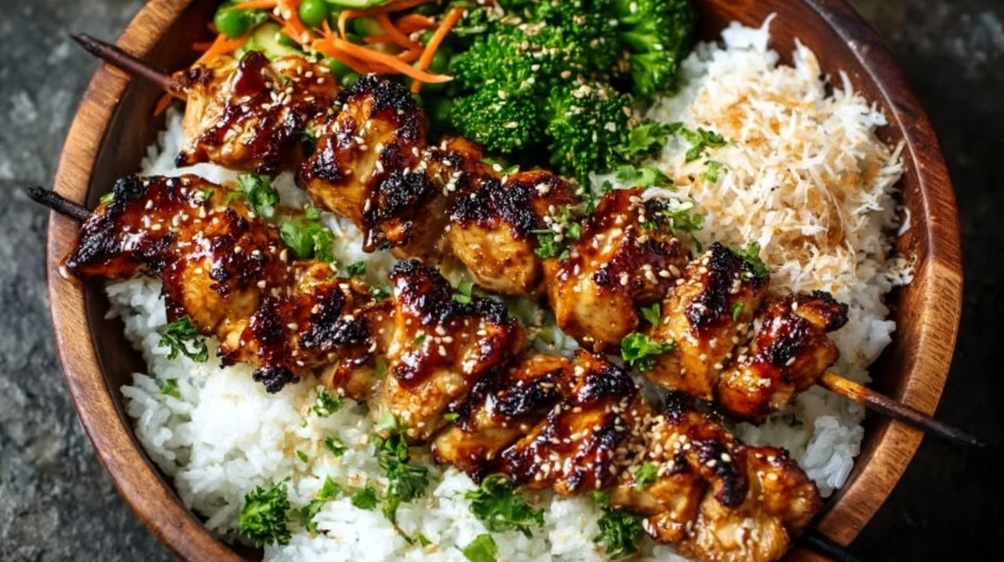 Grilled Thai Coconut Chicken Skewers for BBQ Season