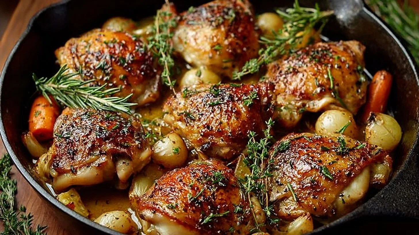 One Pan Roasted Chicken Thighs (Easy)