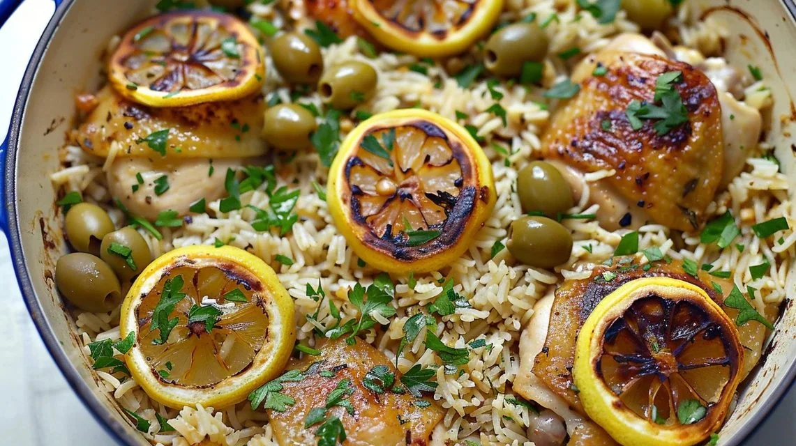 One Pot Lemon Chicken Thighs and Rice
