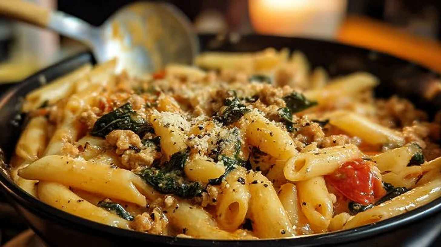Simple Creamy Ground Chicken Pasta
