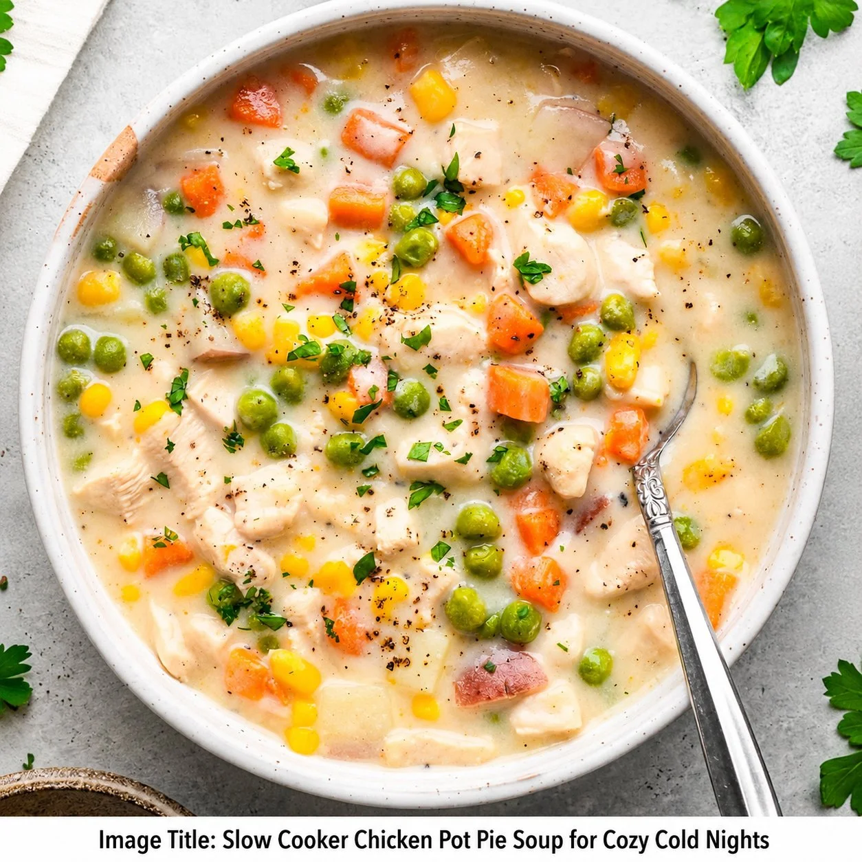 Slow Cooker Chicken Pot Pie Soup for Cozy Cold Nights