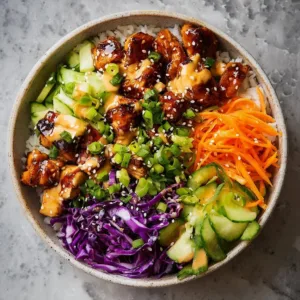 Delicious Sticky Chicken Poke Bowls for a healthy dinner option