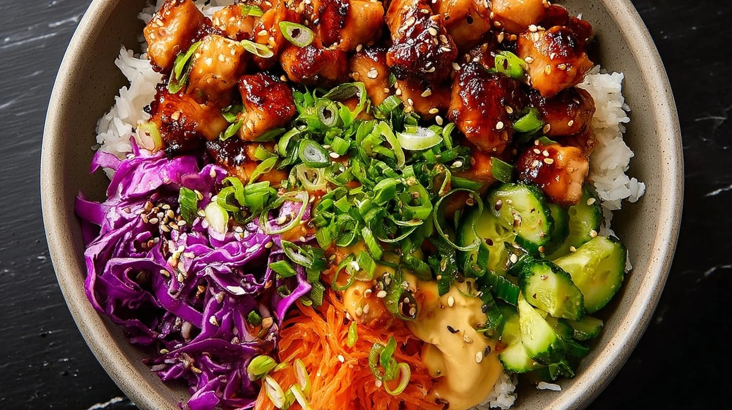 Sticky Chicken Poke Bowls for Healthy Dinners