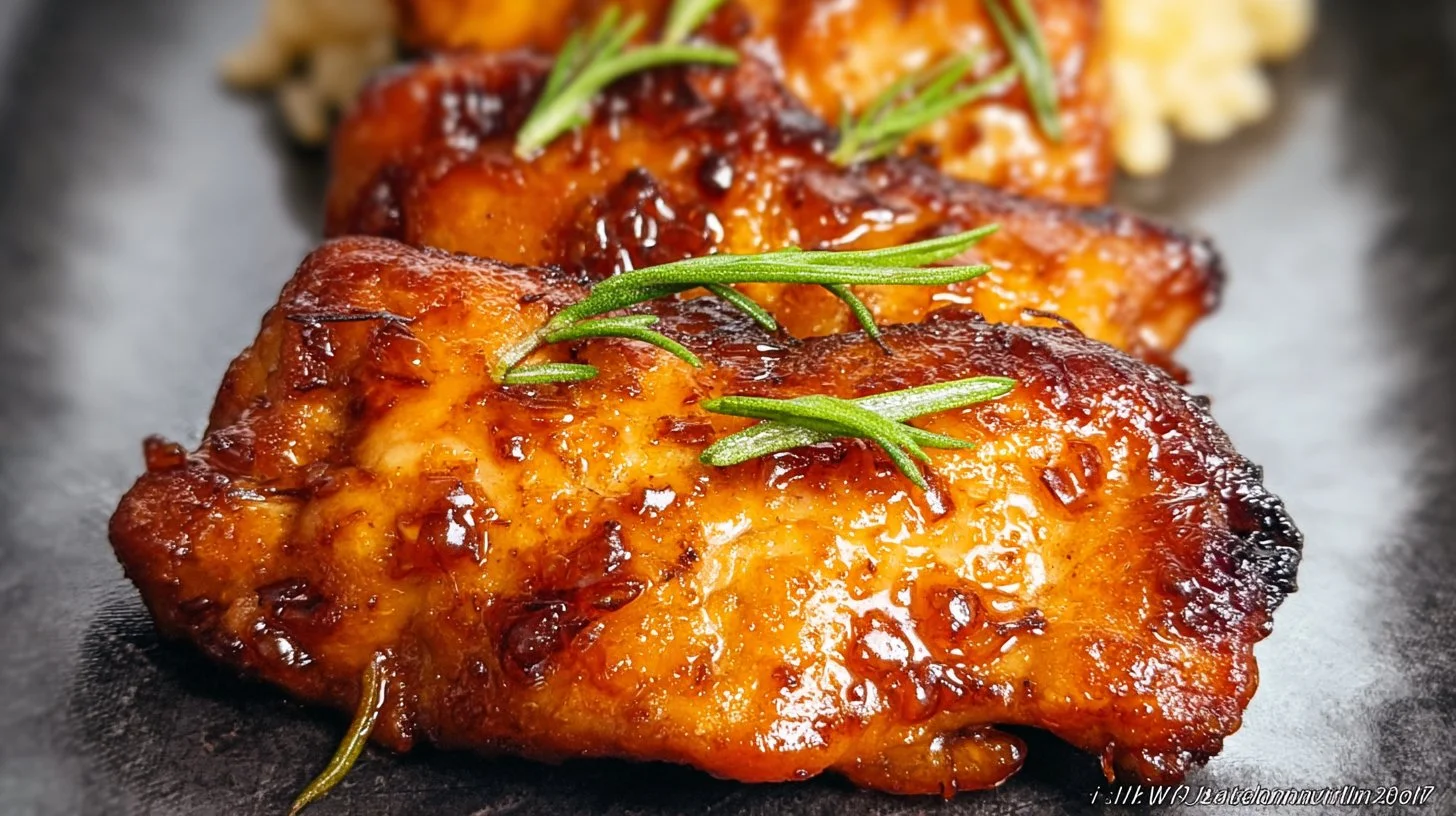 Sticky Honey Garlic Boneless Skinless Chicken Thighs