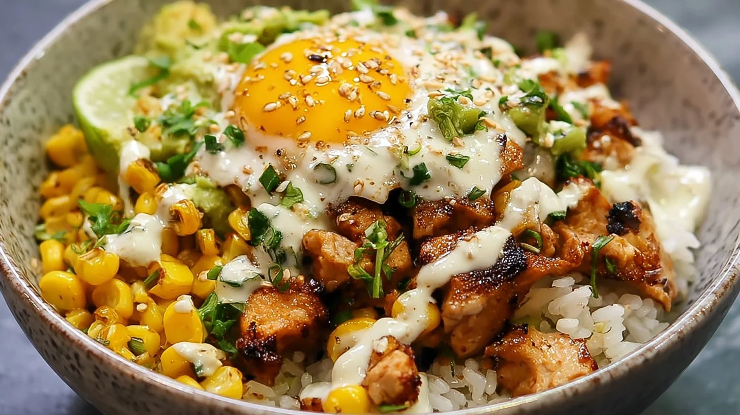 Street Corn Chicken Rice Bowl for Easy Summer Dinners