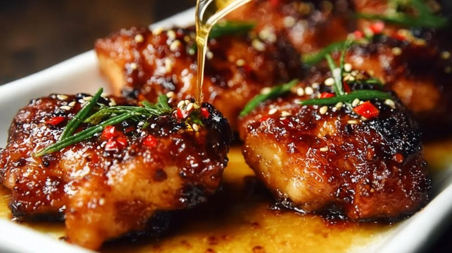 Sweet Sticky Honey Garlic Skinless Chicken Thighs