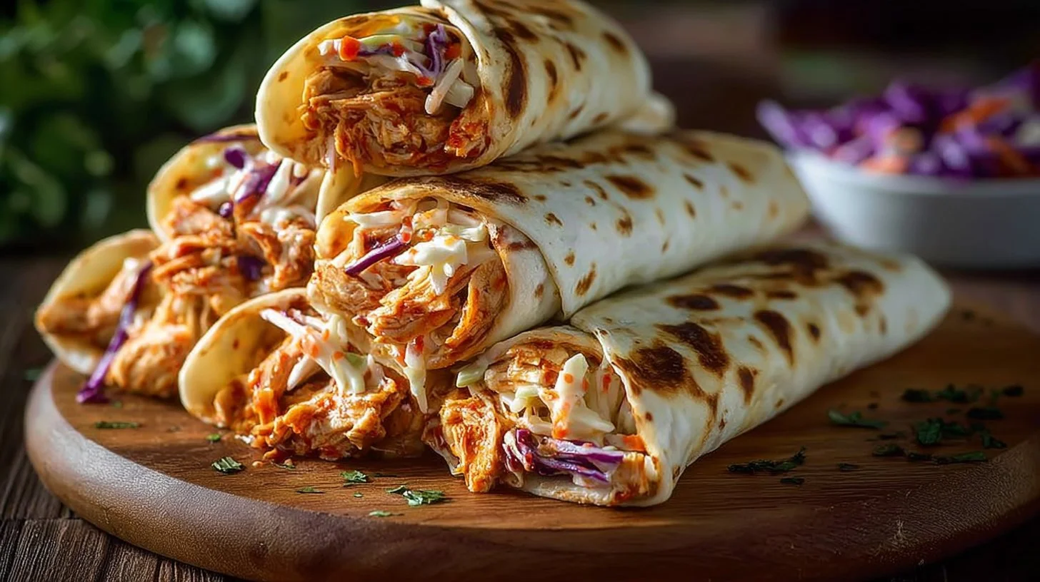 BBQ Chicken Coleslaw Wraps