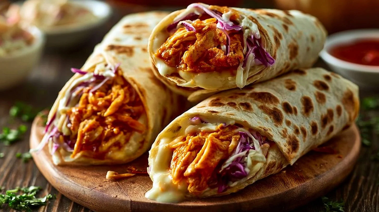 BBQ Chicken Coleslaw Wraps