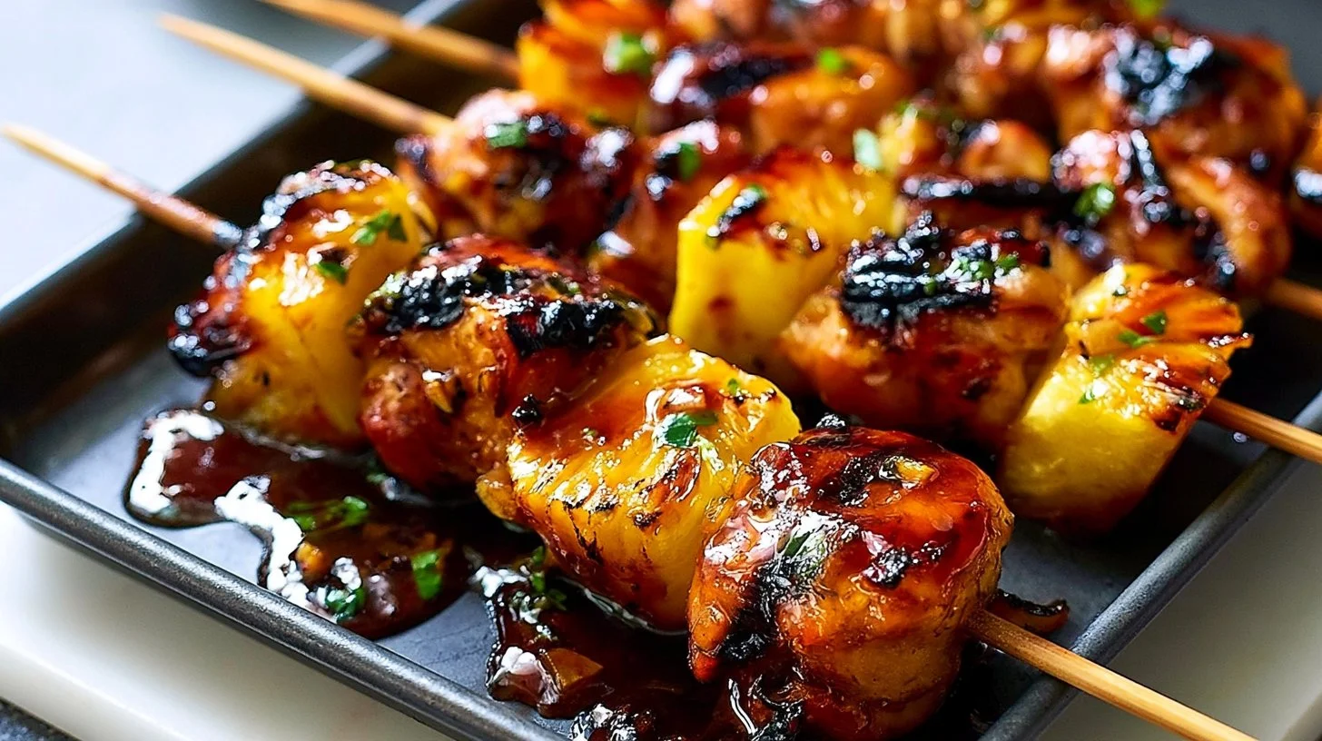 BBQ Pineapple Chicken Kabobs