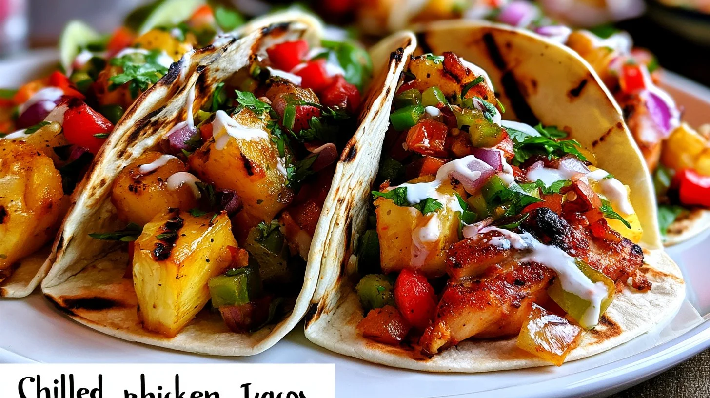 Chili Lime Chicken Tacos with Grilled Pineapple Salsa