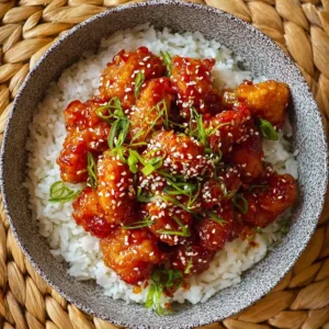 Crispy Sweet Chili Chicken served on a plate with garnish
