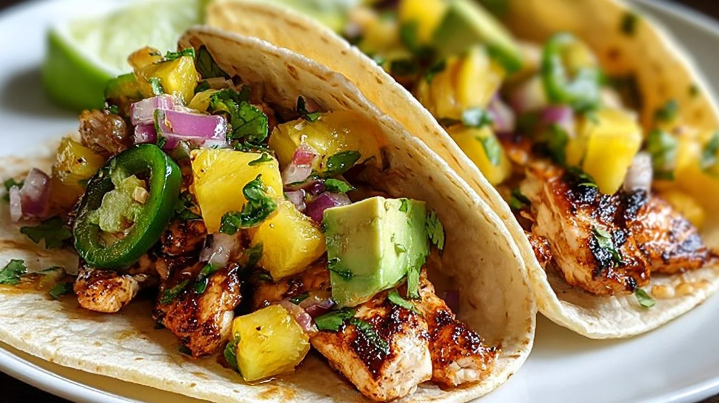 Easy Pineapple Chicken Tacos