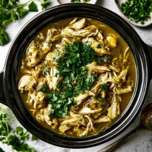 Delicious crockpot salsa verde chicken with fresh ingredients