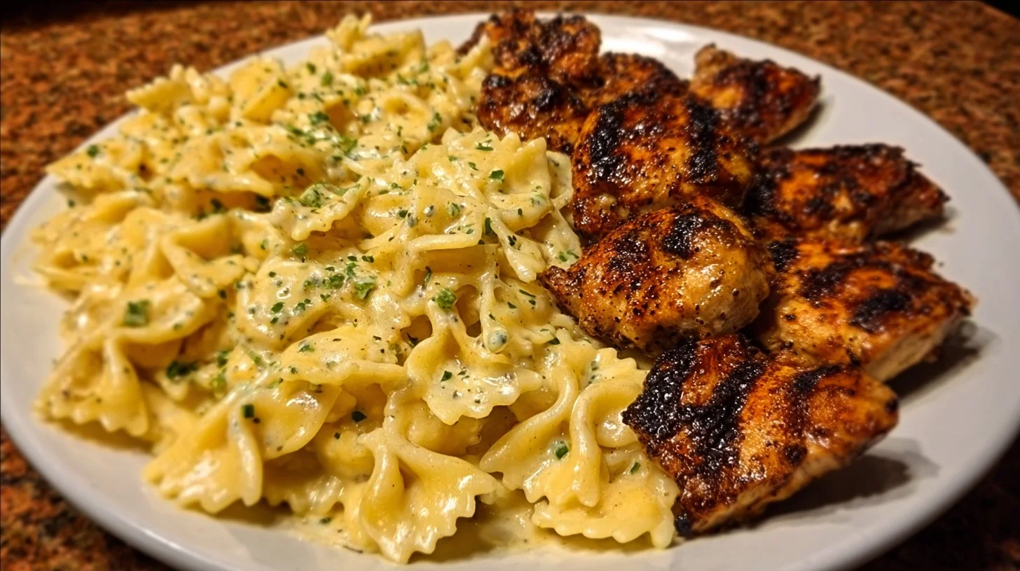 Garlic Butter Chicken Bowtie Pasta