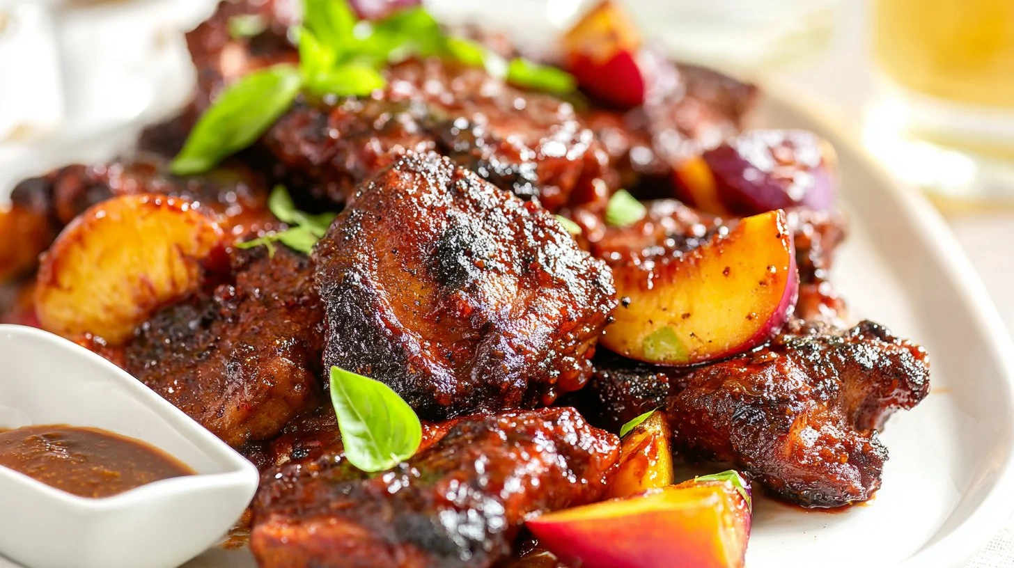 Grilled Bourbon Peach BBQ Chicken
