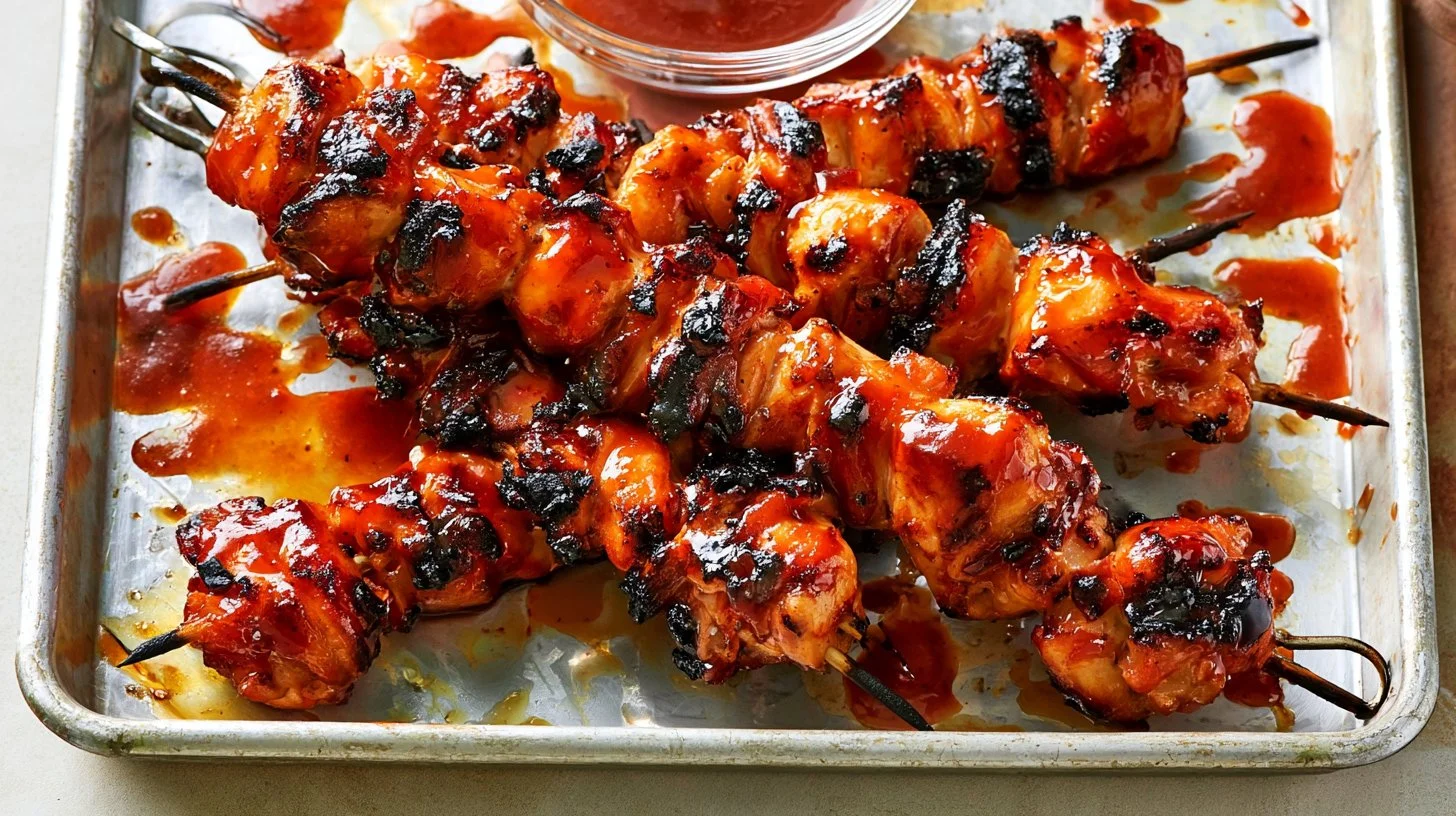 HONEY BBQ CHICKEN KABOBS
