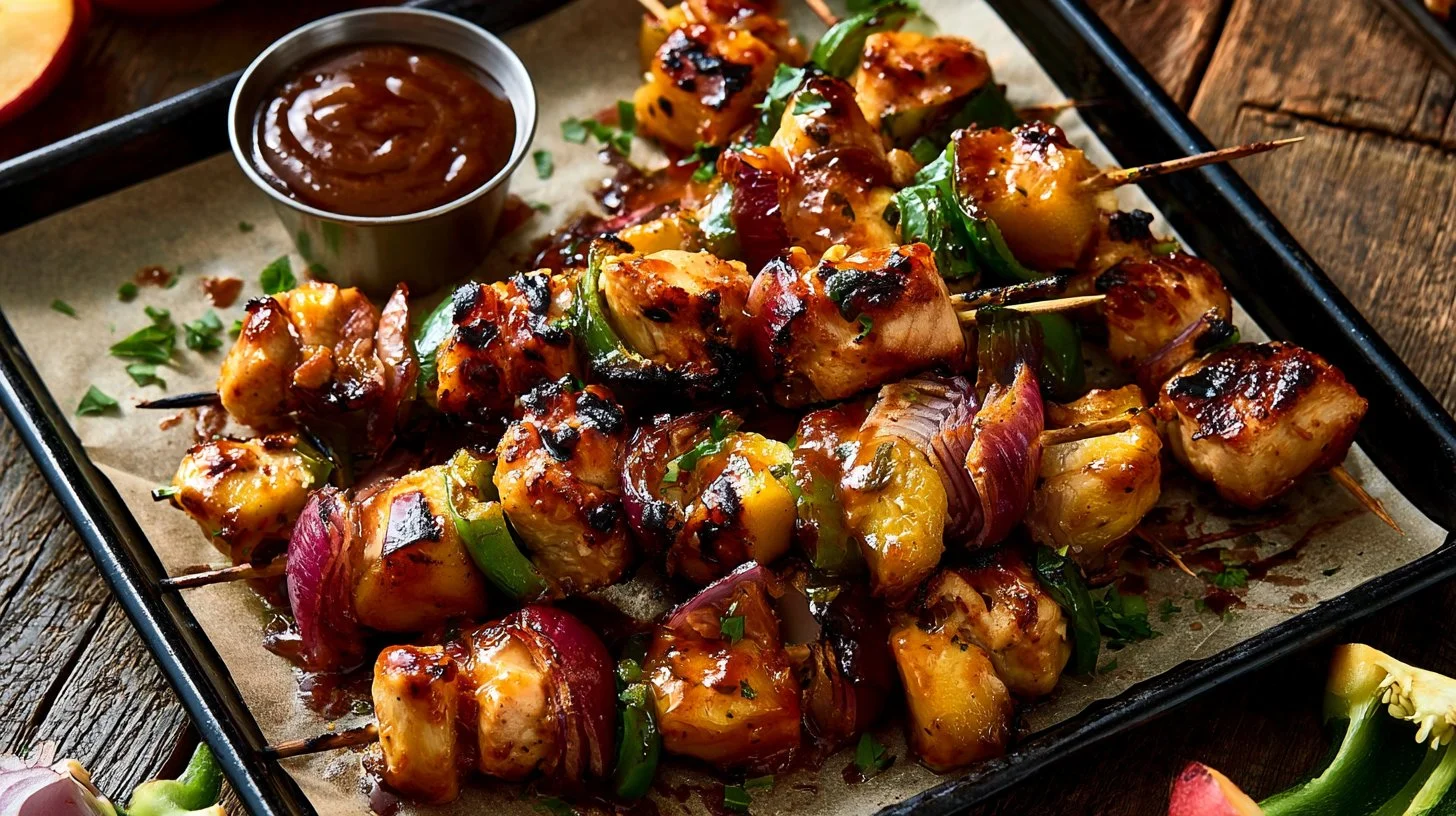 Jalapeño Peach Chicken Skewers