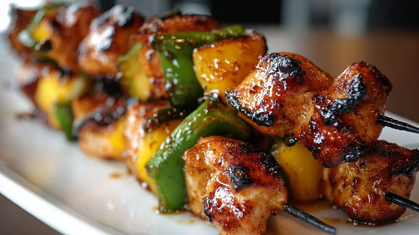 Jalapeño Peach Chicken Skewers