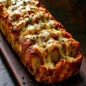 Baked Parmesan Chicken Meatloaf served with herbs and vegetables