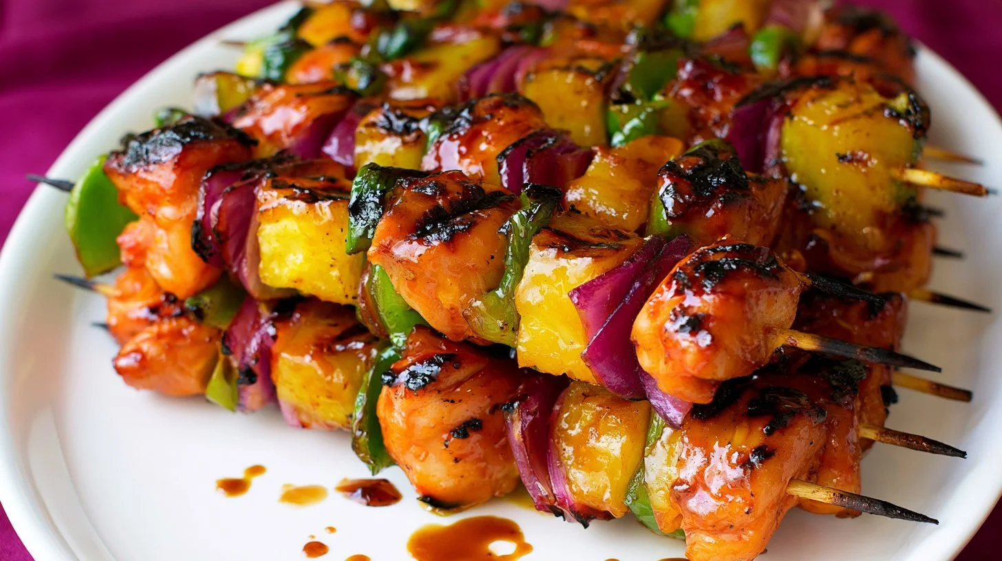 Pineapple Chicken Kabobs - Easy Grilled Skewers Recipe for Summer BBQs and Family Dinners
