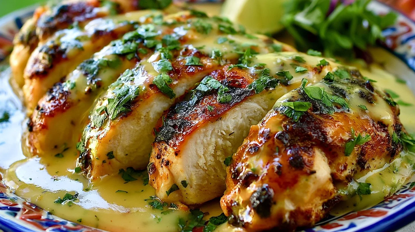 Cheesy Grilled Salsa Verde Pepper Jack Chicken
