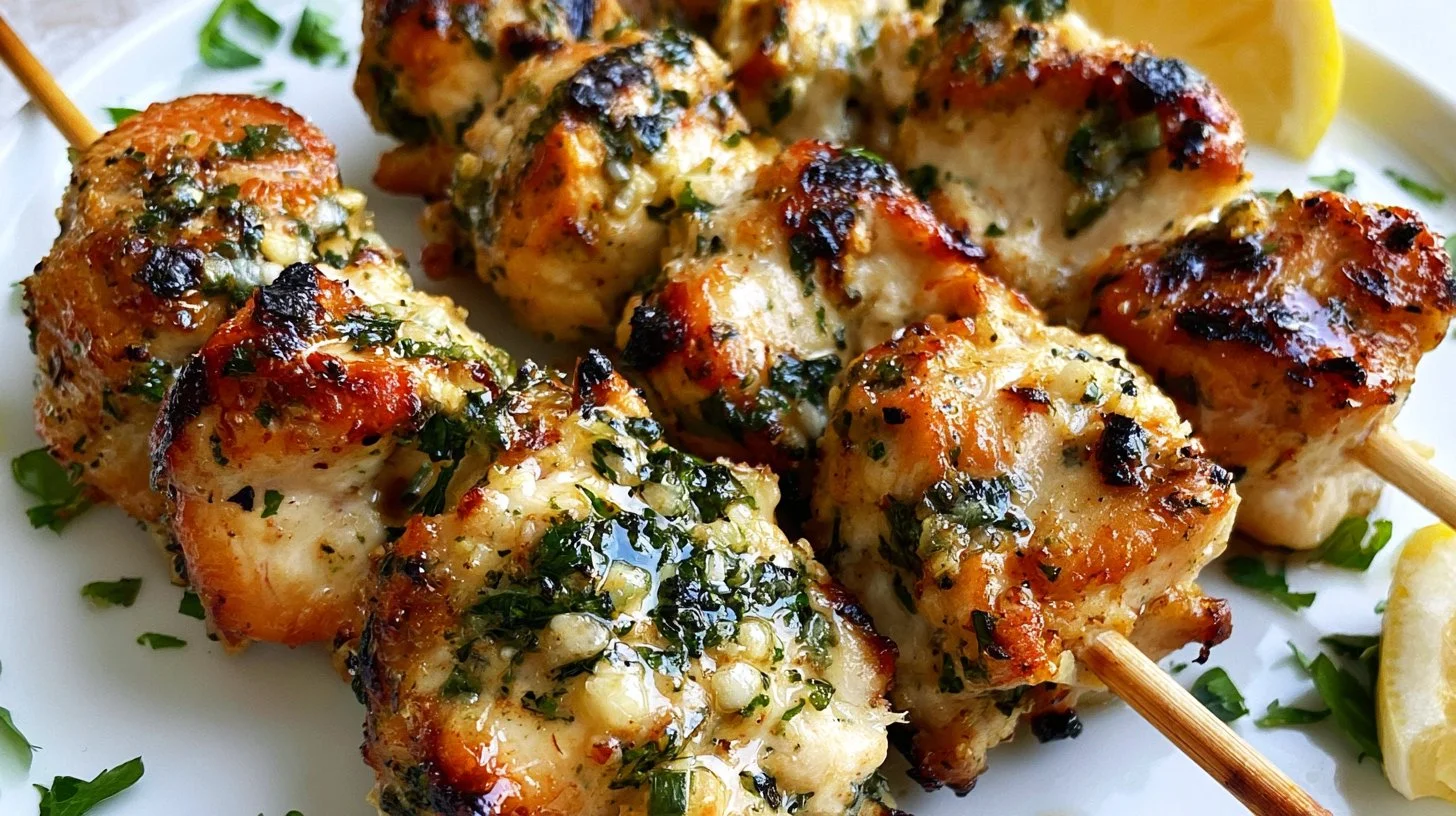 Savory Garlic Parmesan Chicken Skewers