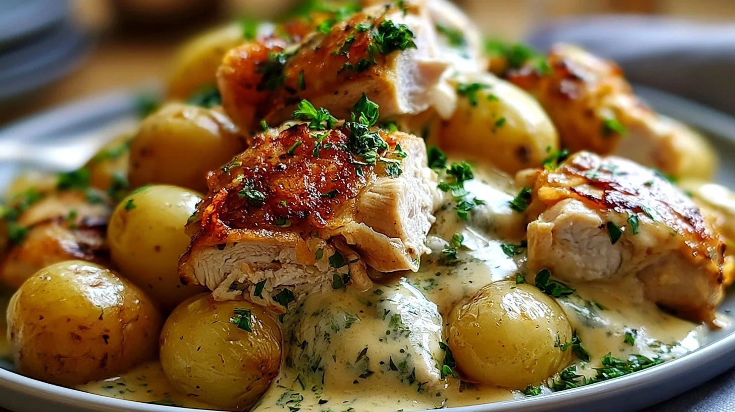 Slow Cooker Cheesy Ranch Chicken and Potatoes
