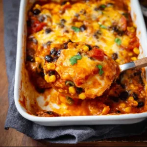 Plate of flavorful Southwestern Baked Chicken with spices and herbs.
