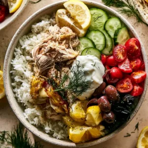 Succulent slow cooker Greek chicken with herbs and olives on a plate