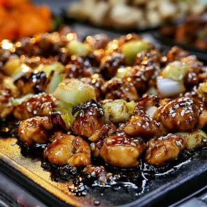 Delicious hibachi chicken cooked on a Blackstone grill