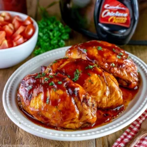 Delicious barbecue chicken cooked in a crock pot