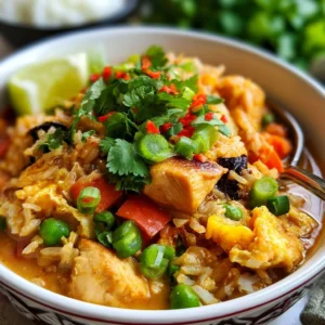 Bowl of creamy chicken tortilla soup topped with tortilla strips and cilantro