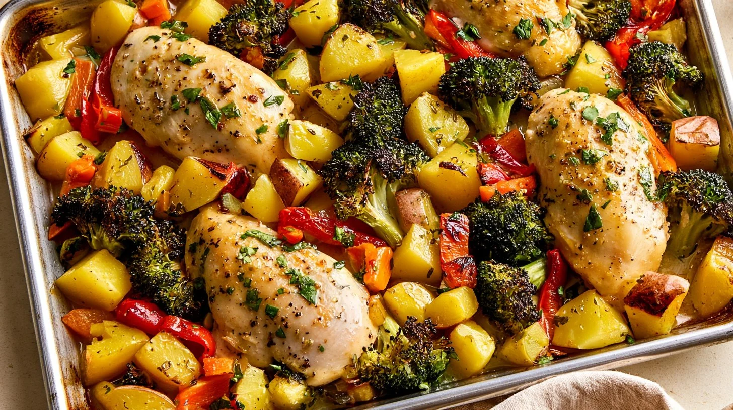 Easy Garlic Butter Chicken Sheet Pan Dinner