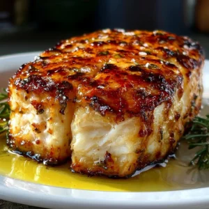 Juicy baked chicken breast served with vegetables on a plate.